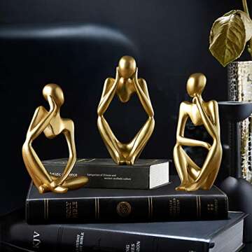 Asng Resin Thinker Style Abstract Sculpture for Home Decor