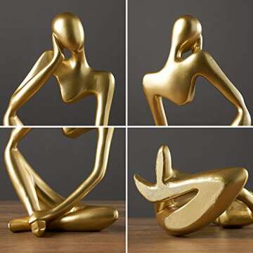Asng Resin Thinker Style Abstract Sculpture for Home Decor