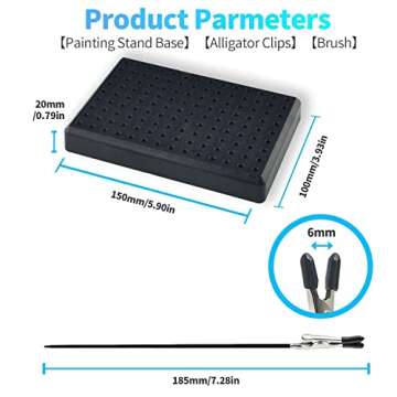 HUBEST 10 Pcs Alligator Clip Sticks with Model Painting Stand Base Holder Miniature Model Holder All...