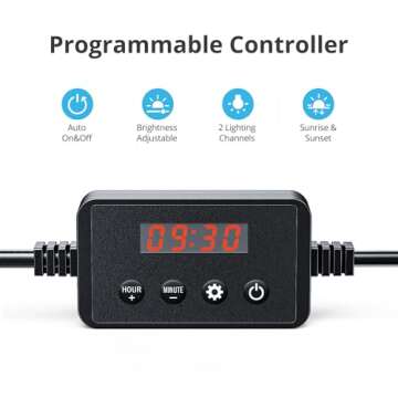 NICREW ClassicLED Plus LED Aquarium Light with Timer, 21 Watts, for 30 to 36 Inch Fish Tank Light, Daylight and Moonlight Cycle, Brightness Adjustable