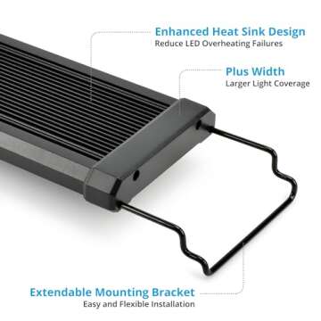 NICREW ClassicLED Plus LED Aquarium Light with Timer, 21 Watts, for 30 to 36 Inch Fish Tank Light, Daylight and Moonlight Cycle, Brightness Adjustable