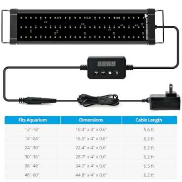 NICREW ClassicLED Plus LED Aquarium Light with Timer, 21 Watts, for 30 to 36 Inch Fish Tank Light, Daylight and Moonlight Cycle, Brightness Adjustable
