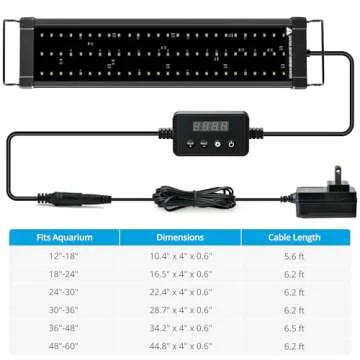 NICREW ClassicLED Plus LED Aquarium Light with Timer, 21 Watts, for 30 to 36 Inch Fish Tank Light, Daylight and Moonlight Cycle, Brightness Adjustable