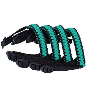 BubbasGarageTv - Reversible Paracord Grab Handles for Jeep Wrangler - Turquoise & Black - Pick your ...