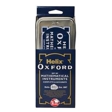 Helix Oxford Maths Set with Elegant Storage Tin - Complete Geometry Kit for All Ages