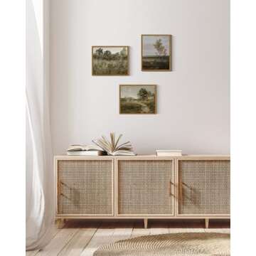 InSimSea Framed Canvas Wall Art Vintage Decor, Small Canvas Wall Art, Living Room Desk Decor, Vintag...