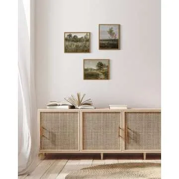 InSimSea Framed Canvas Wall Art Vintage Decor, Small Canvas Wall Art, Living Room Desk Decor, Vintag...