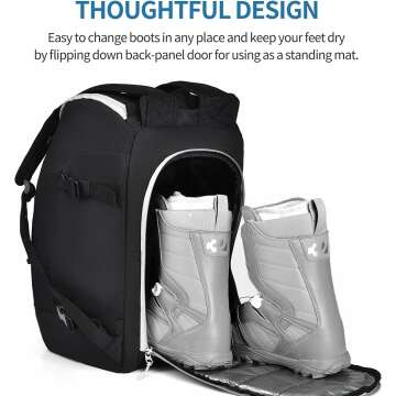 50L Waterproof Ski Boot Bag for Travel & Snow Gear