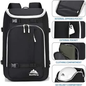 50L Waterproof Ski Boot Bag for Travel & Snow Gear