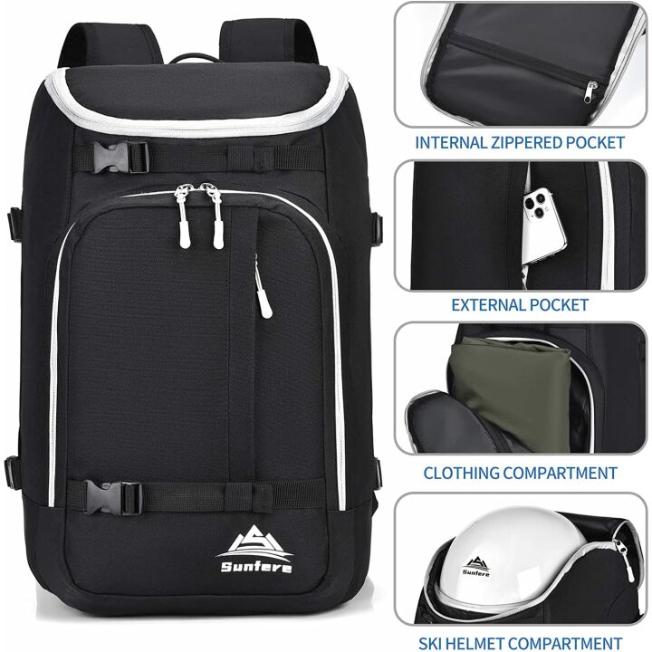 50L Waterproof Ski Boot Bag for Travel & Snow Gear