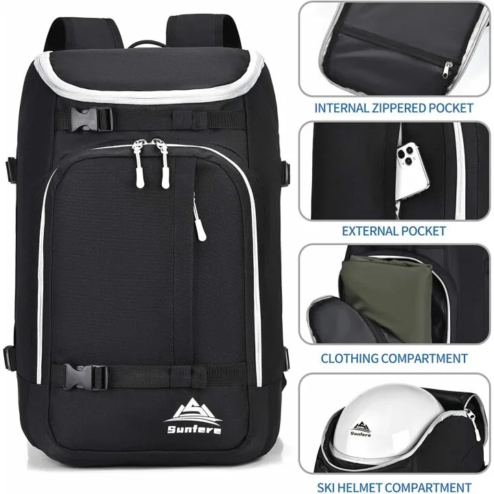 50L Waterproof Ski Boot Bag for Travel & Snow Gear