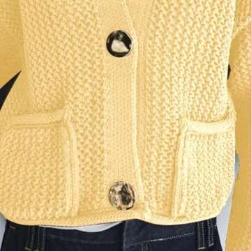 SeeLuNa Women's Chunky Knit Cardigan with Pockets