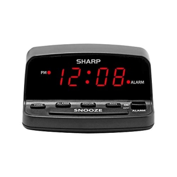 Sharp Digital Alarm Clock with Keyboard Style Controls, Battery Back-up, Easy to Use with Simple Ope...