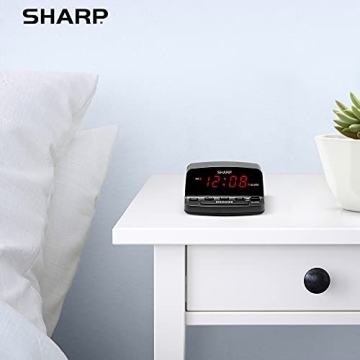 Sharp Digital Alarm Clock with Easy Controls and LED Display