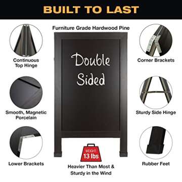 Excello Global Products Heavy-Duty Chalkboard A-Frame Sign