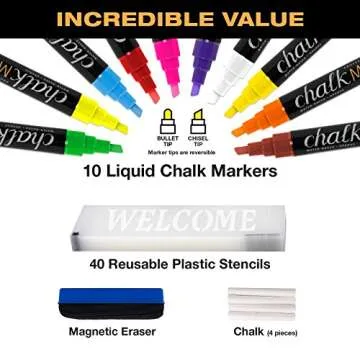 Excello Global Products Heavy-Duty Chalkboard A-Frame Sign