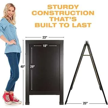 Excello Global Products Heavy-Duty Chalkboard A-Frame Sign