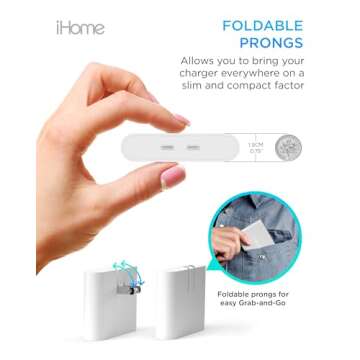 iHome Multiport 36W USB-C Charger: Dual Port Fast Charging Block