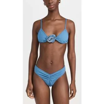 Lioness Women's Soulmate Bikini Bottoms, Denim Blue, L