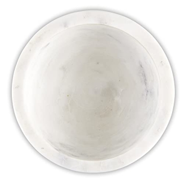 Santa Barbara Marble Acacia Footed Bowl 5 Inch White