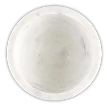 Santa Barbara Marble Acacia Footed Bowl 5 Inch White
