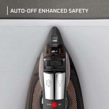 Rowenta Iron Steamer for Clothes, Stainless Steel Soleplate, Iron with Retractable Cord, Black, DW2459