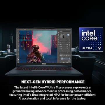 MSI Stealth 16 AI Studio 16” 240Hz QHD+ Gaming Laptop: Intel Core Ultra 9-185H, NVIDIA Geforce RTX 4070, 64GB DDR5, 1TB NVMe SSD, Thunderbolt 4, Win 11 Pro: Star Blue A1VGG-036US
