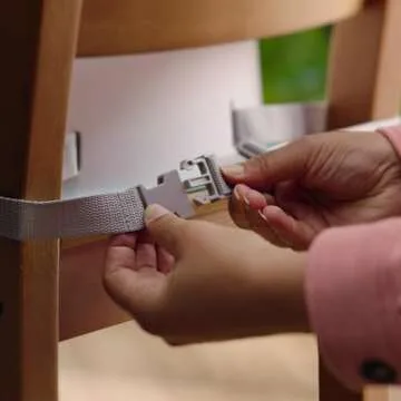 Ingenuity: ity by Ingenuity Simplicity Seat Easy-Clean Baby Booster Feeding Chair, 3-Point Harness, Washable Removable Straps - Grey