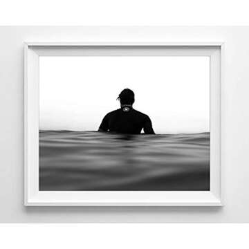 Black and White Surfing Photography Photographic Prints, Set of 4, UNFRAMED, Surf Surfboard Beach Art Decor Poster Sign, All Sizes
