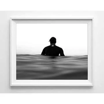 Black and White Surfing Photography Photographic Prints, Set of 4, UNFRAMED, Surf Surfboard Beach Art Decor Poster Sign, All Sizes