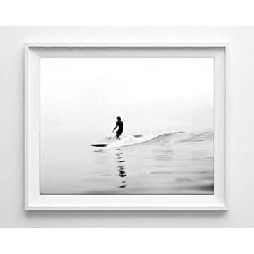 Black and White Surfing Photography Photographic Prints, Set of 4, UNFRAMED, Surf Surfboard Beach Art Decor Poster Sign, All Sizes