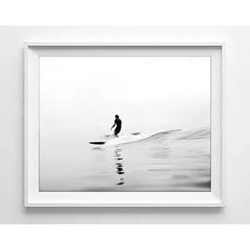 Black and White Surfing Photography Photographic Prints, Set of 4, UNFRAMED, Surf Surfboard Beach Art Decor Poster Sign, All Sizes