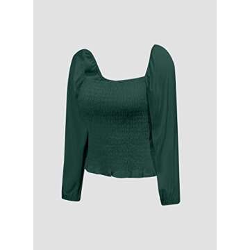 EVALESS Women Puff Long Sleeve Blouse for Summer