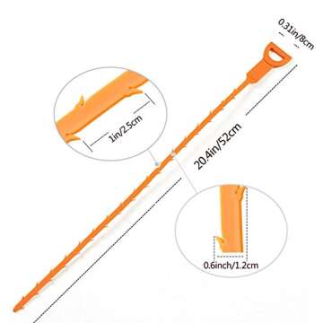 FATHER.SON Drain Clog Remover Snake, Plumbing Toilet Hair Snake Drain Cleaner Auger Catcher for Kitchen, Sink, Bathroom, Tub, Shower(4 Pack 20inch)