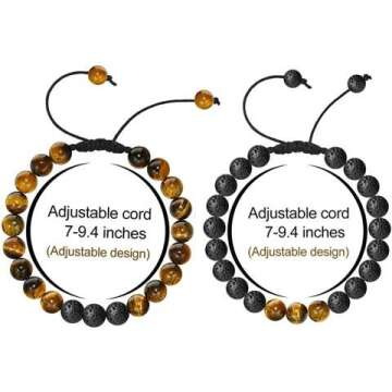 Essential Lava Rock & Tiger Eye Bracelet for Healing
