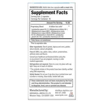 Kyolic Kyo-Dophilus Multi 9 Probiotic for Gut Health