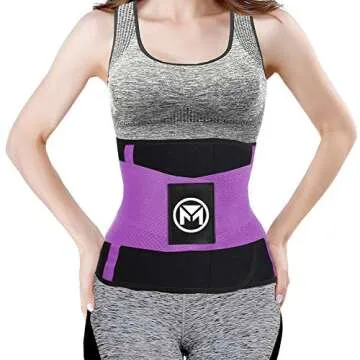 Moolida Waist Trainer Belt for Women Waist Trimmer Workout Fitness Back Support Belts (Purple, XX-Large(39.5"-43.5" Waist))