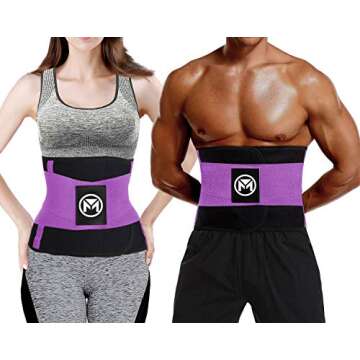 Moolida Waist Trainer Belt for Women Waist Trimmer Workout Fitness Back Support Belts (Purple, XX-Large(39.5"-43.5" Waist))