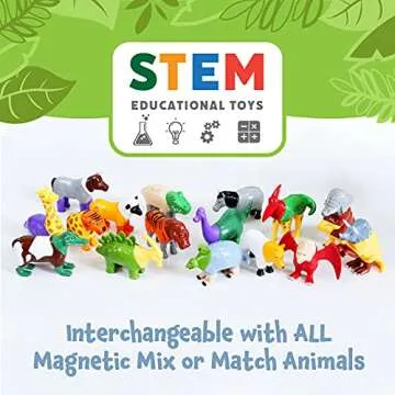 Magnetic Mix or Match Dinosaurs Toy Play Set for Kids
