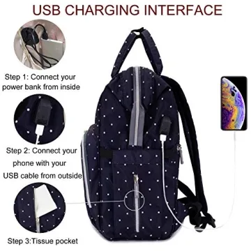 Stylish QWREOIA Diaper Bag Backpack with USB Port