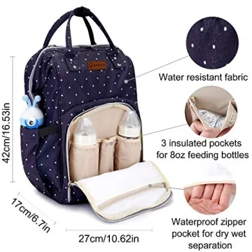 Stylish QWREOIA Diaper Bag Backpack with USB Port