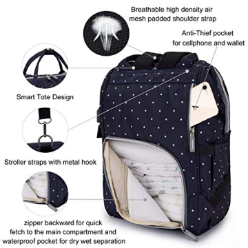 Stylish QWREOIA Diaper Bag Backpack with USB Port