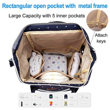 Stylish QWREOIA Diaper Bag Backpack with USB Port