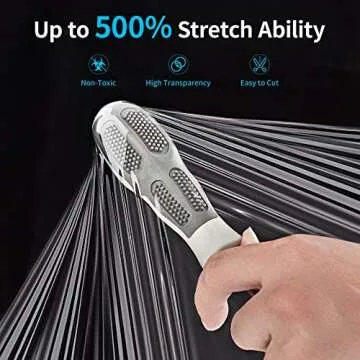 JARLINK 15 Inch x 1000 Feet Stretch Film with Handles