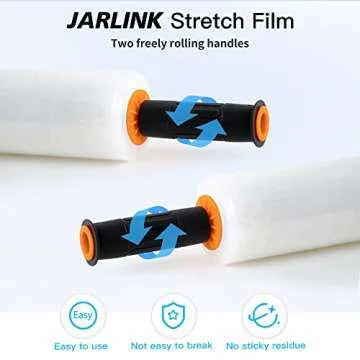 JARLINK 15 Inch x 1000 Feet Stretch Film with Handles