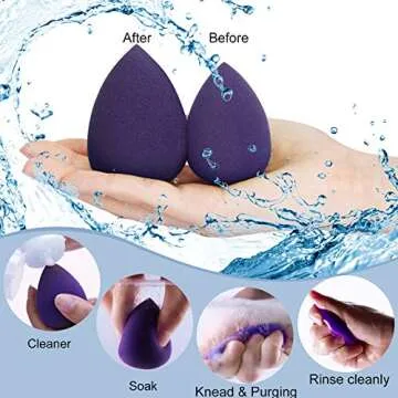 Miss Gorgeous Makeup Sponge Blender Beauty Foundation Blending Sponge for Liquid, Cream, and Powder (4Pcs)