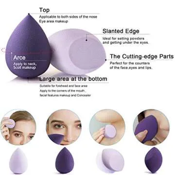 Miss Gorgeous Makeup Sponge Blender Beauty Foundation Blending Sponge for Liquid, Cream, and Powder (4Pcs)