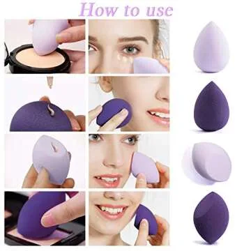 Miss Gorgeous Makeup Sponge Blender Beauty Foundation Blending Sponge for Liquid, Cream, and Powder (4Pcs)
