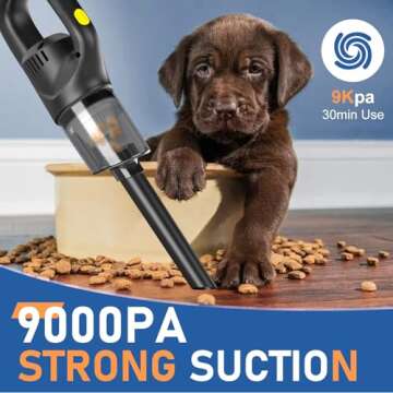 ITGOTI Handheld Vacuum Cordless Car Vacuum Cleaner - Strong Suction & 3 Suction Heads