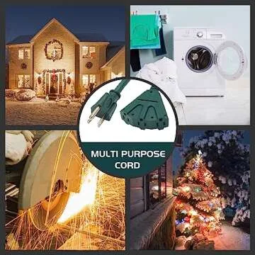 HONDERSON 15FT 3-Outlet Outdoor Extension Cord - Safe Power